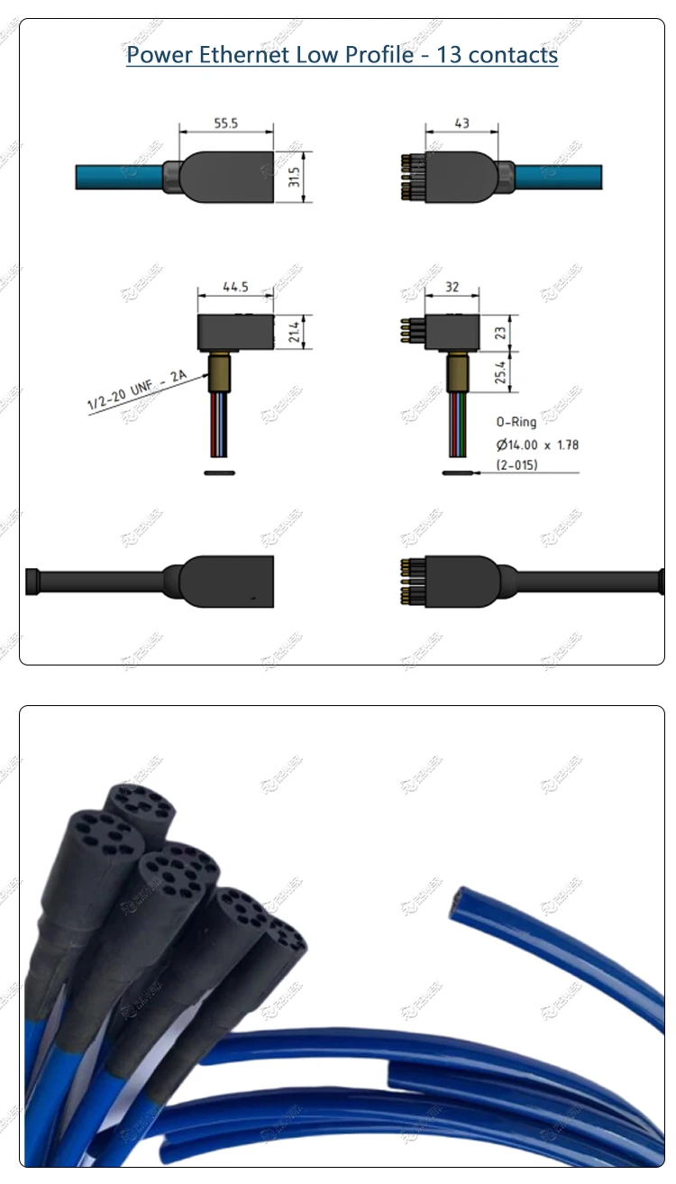 DIL8F 8-Pin Subsea Ethernet Connector — In-Line Female, 300 Bar, Gigabit Etherne