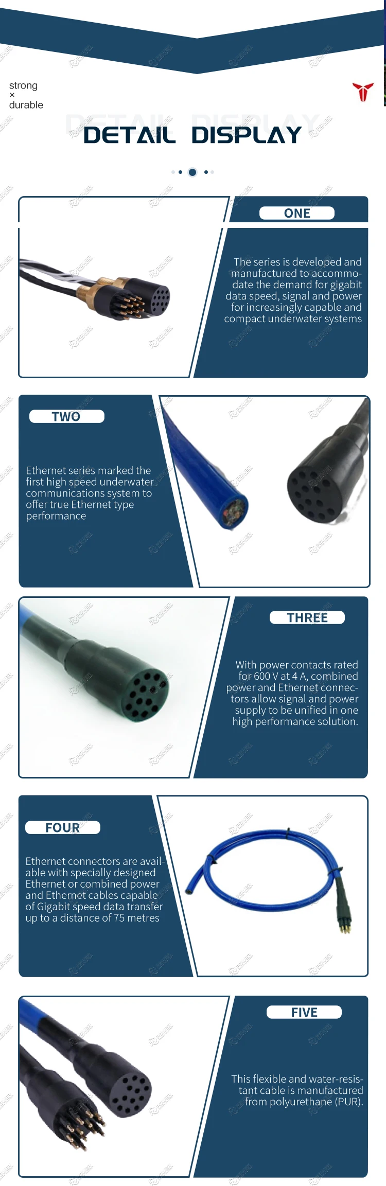 DIL8F 8-Pin Subsea Ethernet Connector — In-Line Female, 300 Bar, Gigabit Etherne